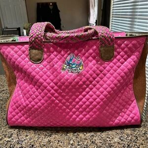 Consuela Pink Quilted Tote Bag